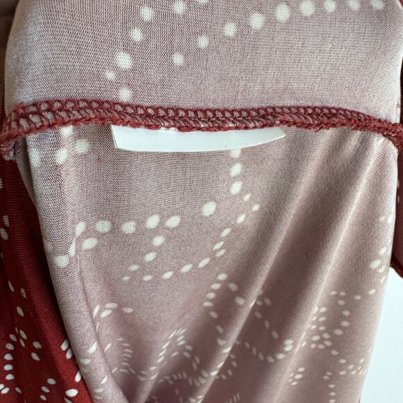 BOSS by Hugo Boss Esoa V Neck Top Dot Blouse Extra Small Red Career Professional - Picture 12 of 15